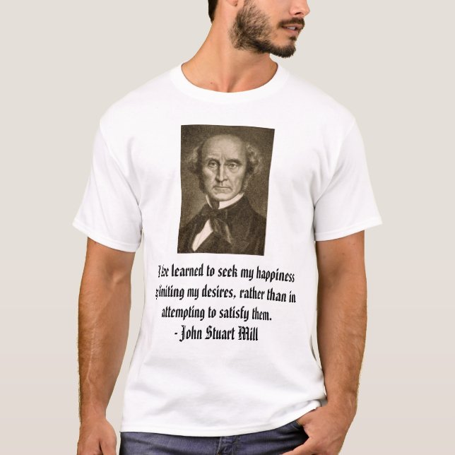 T-shirt john_stuart_mill, j'ai appris à chercher mon (Devant)