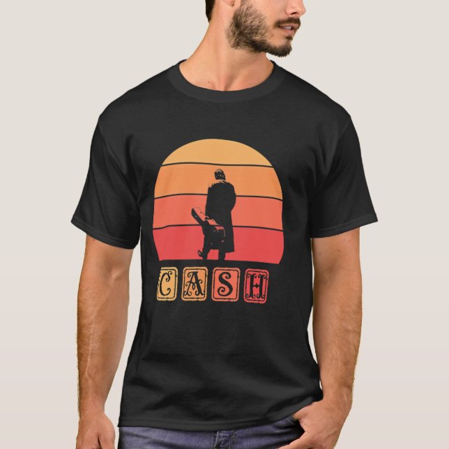 T-shirt Johnny Cash Retro Art (Devant)