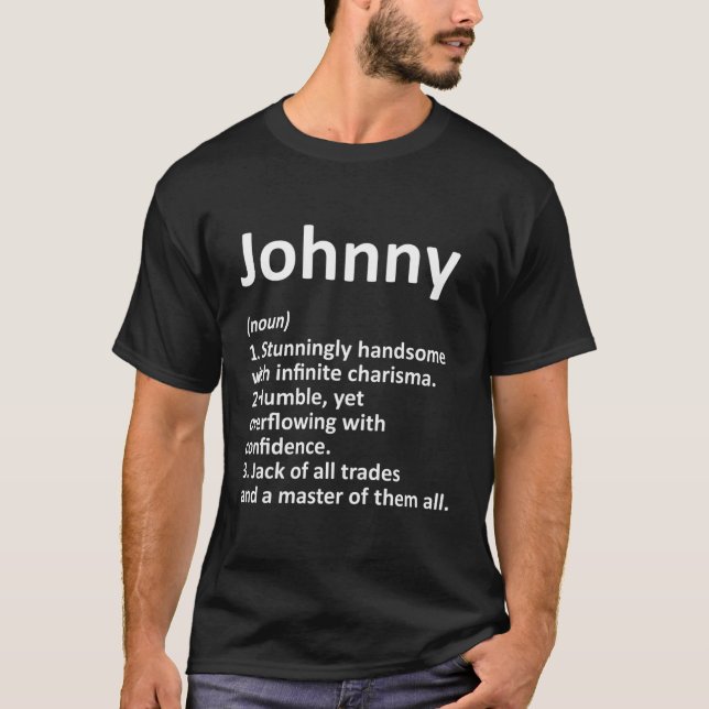 T-shirt Johnny Définition Nom personnalisé (Devant)