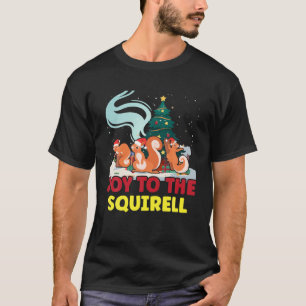 T-shirt Joie À L'Écureuil Noël Père Noël Elf Reindeer X