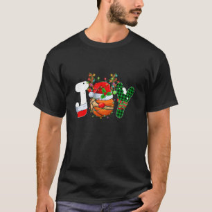 T-shirt Joie amusante Basketball Santa Hat Reindeer Noël