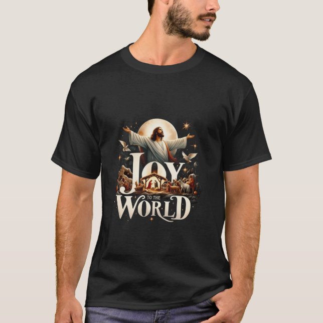 T-shirt Joie Au Monde Nativité Véritable Histoire Noël Xma (Devant)