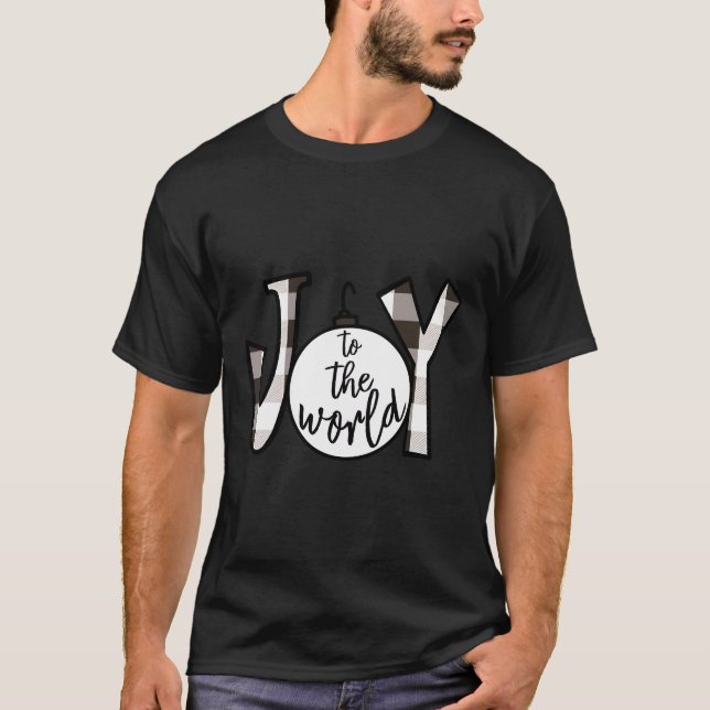 T-shirt Joie Au Monde Noël Buffle Noir Et Blanc (Devant)