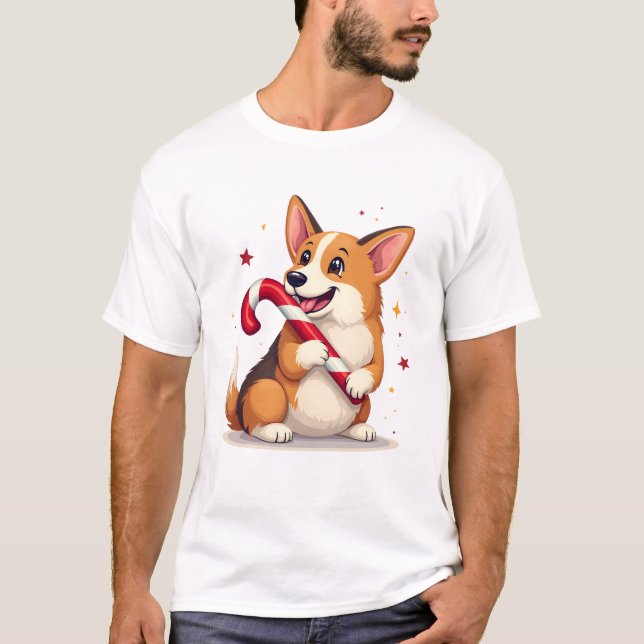 T-shirt Joie de Cane de Noël Corgi (Devant)