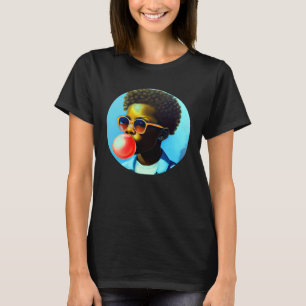 T-shirt Joie de jeune garçon noir Bubble Gum Fun Africain 