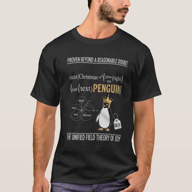 T-shirt Joie de Noël Prouvée par les Maths du Pingouin (Devant)