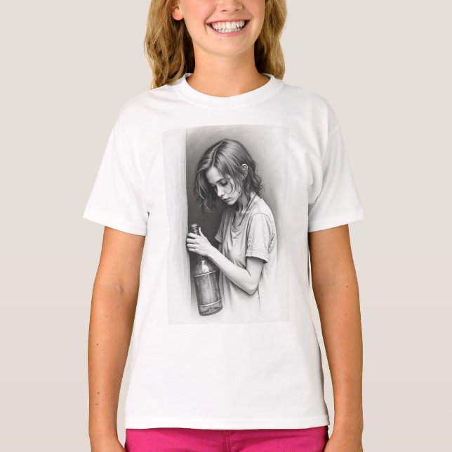 T-shirt "Joie défaite : l'histoire du bonheur perdu 🍾" (Devant)