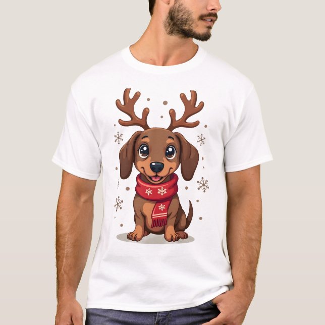 T-shirt Joie d'hiver de teckel (Devant)