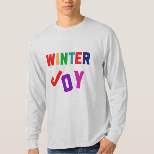 T-shirt Joie d'hiver - Lettres colorées douillettes