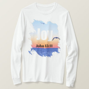 T-shirt Joie Écriture Coucher de soleil brillant sur l'eau