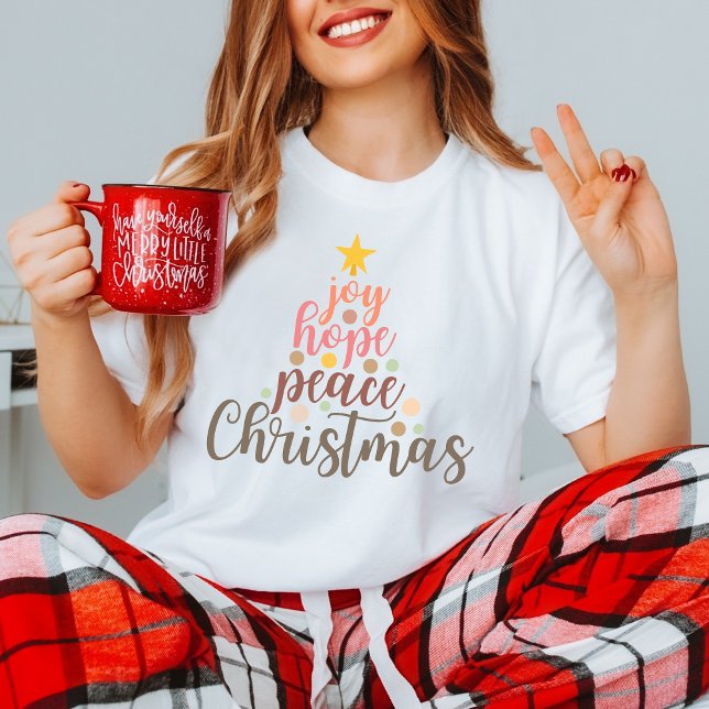 T-shirt Joie, Espoir, Paix ce Noël avec message de foi (Créateur téléchargé)