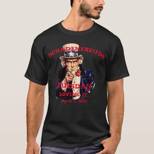 T-shirt Joie malveillante mardi 2023 Trump arrêté Oncle Sa (Devant)