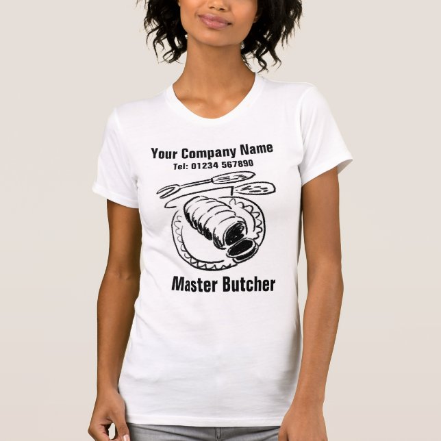 T-shirt Joint de l'illustration du boeuf. Boucher (Devant)