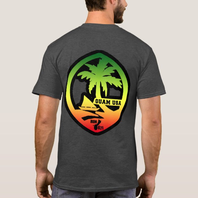 T-shirt Joint de reggae affligé par GUAM de la COURSE 671 (Dos)