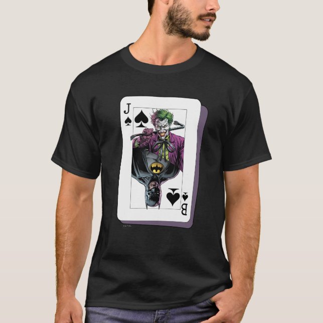 T-shirt Joker and Batman Spade Playing Card Illustration (Devant)