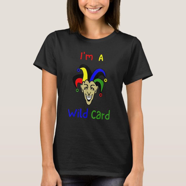 T-shirt Joker  Wild Card   Expression Clown Face  Colorful (Devant)