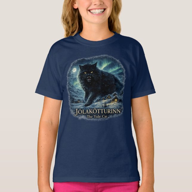 T-shirt Jólakötturinn Le Chat de Yule Islande Folklore de  (Devant)
