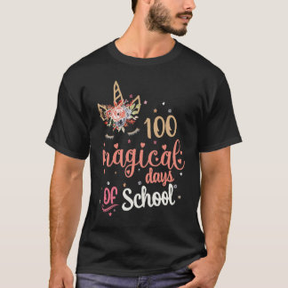 T-shirt Joli 100 Jours Magiques de l'École Licorne Enseign
