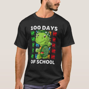 T-shirt Joli 100ème Jour De L'École Tortue Enseignant 100
