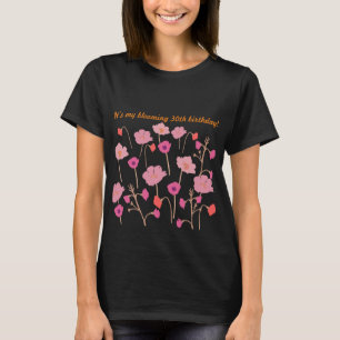 T-shirt Joli 30ème Anniversaire Floral Moderne Avec Age Pe