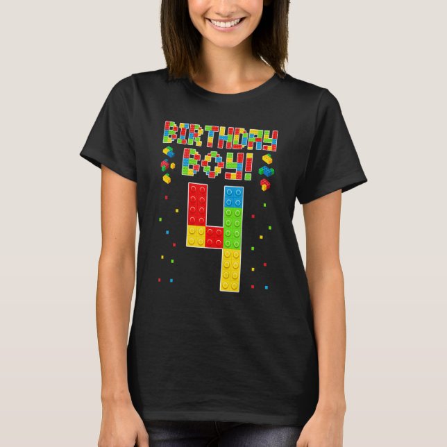 T-shirt Joli 4E Anniversaire 4 Ans Bâtiment Bâtiment Garço (Devant)