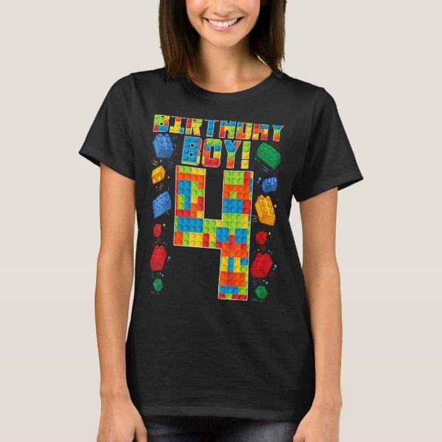 T-shirt Joli 4e anniversaire 4 ans Bâtiment Boys (Devant)