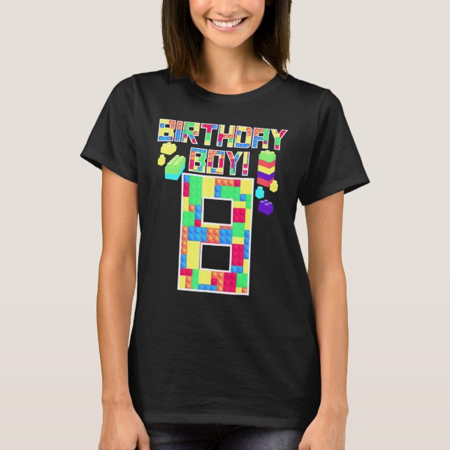 T-shirt Joli 8e anniversaire  8 ans garçons de constructio (Devant)