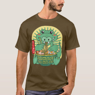 T-shirt Joli Alligator Manger Ramen nouilles Japonais Kawa