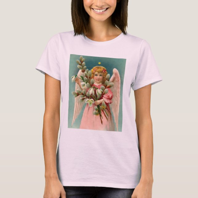 T-shirt Joli Ange En Robe Rose (Devant)