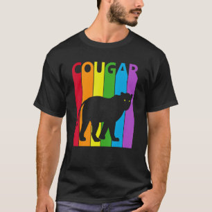T-shirt Joli animal Cougar arc-en-ciel