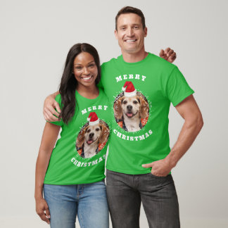 T-shirt Joli animal de compagnie photo Santa Hat Joyeux No