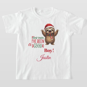 T-shirt Joli animal de Noël avec chapeau de Père Noël