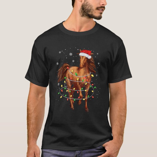 T-shirt Joli arbre de Noël lumières amusantes Noël Jeu de  (Devant)