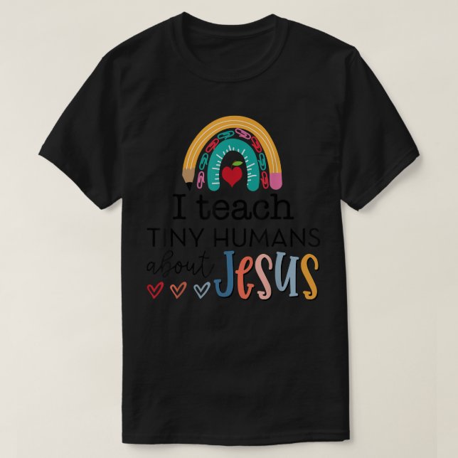 T-shirt Joli Arc-En-Ciel De Retour À L'École, J'Enseigne À (Design devant)