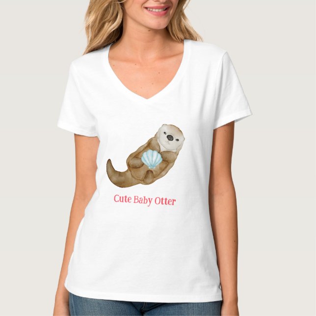 T-shirt Joli arc-en-ciel Otter Scallops fête d'anniversair (Devant)