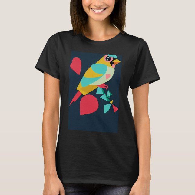 T-shirt Joli art de l'oiseau (Devant)