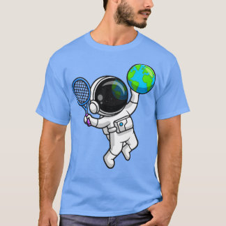 T-shirt Joli astronaute jouant au dessin de Tennis Earth G