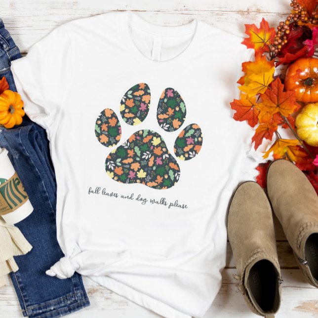 T-shirt joli avec empreinte de patte d'automne pou (Créateur téléchargé)