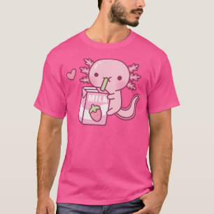 T-shirt Joli Axolotl Aime Lait Fraise Doodle