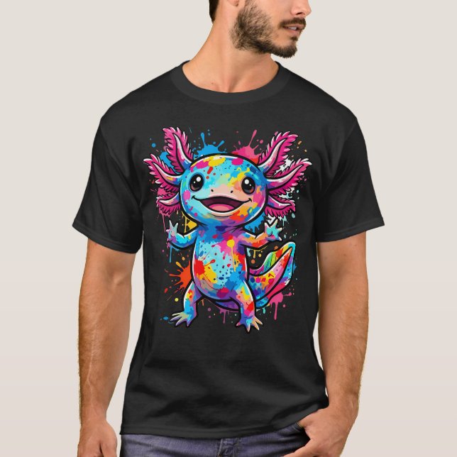 T-shirt Joli Axolotl Coloré (Devant)
