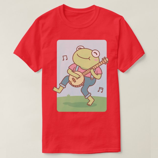 T-shirt Joli Banjo Frog Doodle (Design devant)