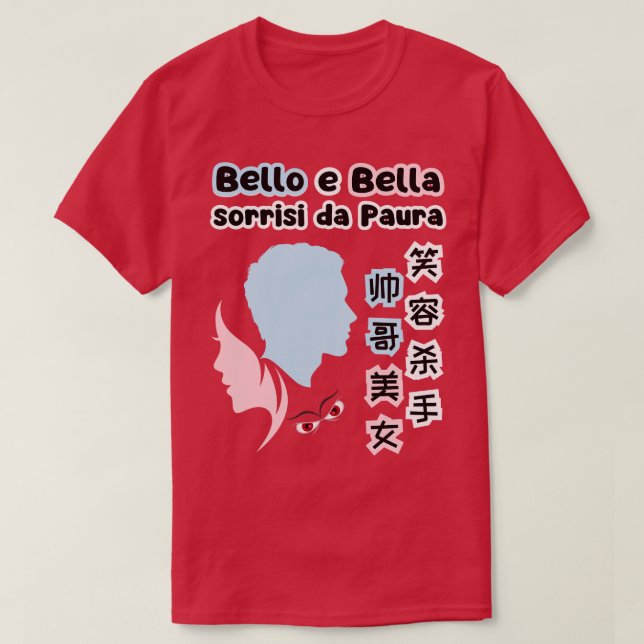 T-shirt Joli beau tueur souriant chinois italien (Design devant)