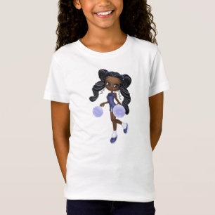 T-Shirt Joli bébé de pom-pom girl d'Afro-américain -