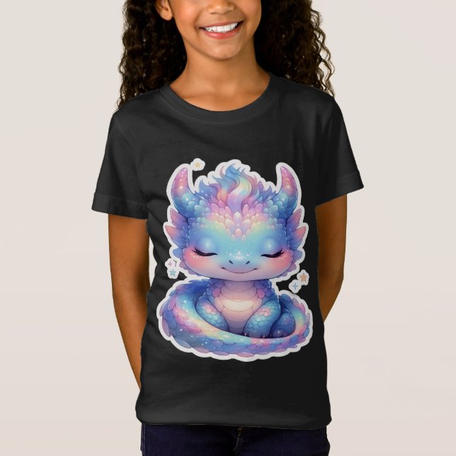 T-Shirt Joli bébé dragon pastel (Devant)