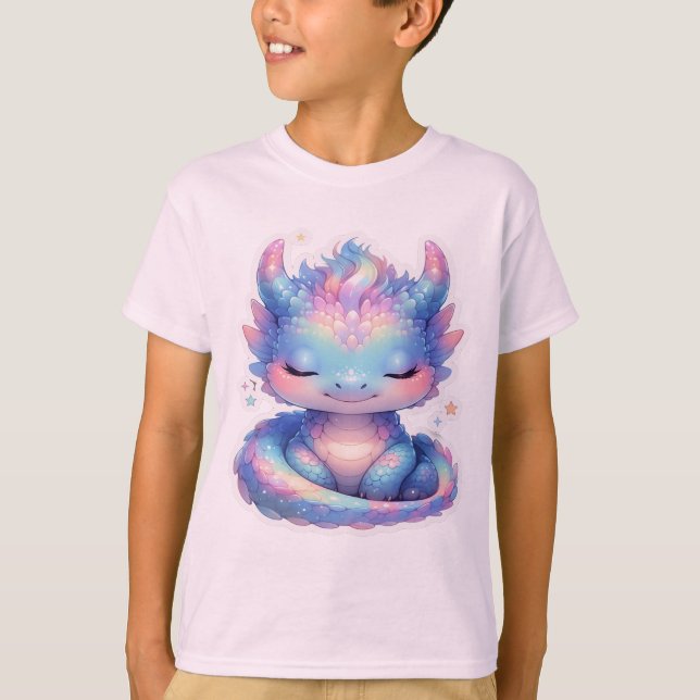 T-shirt Joli bébé dragon pastel  (Devant)