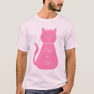 T-shirt Joli bébé rose fille chat Personnalisé Papa d'être