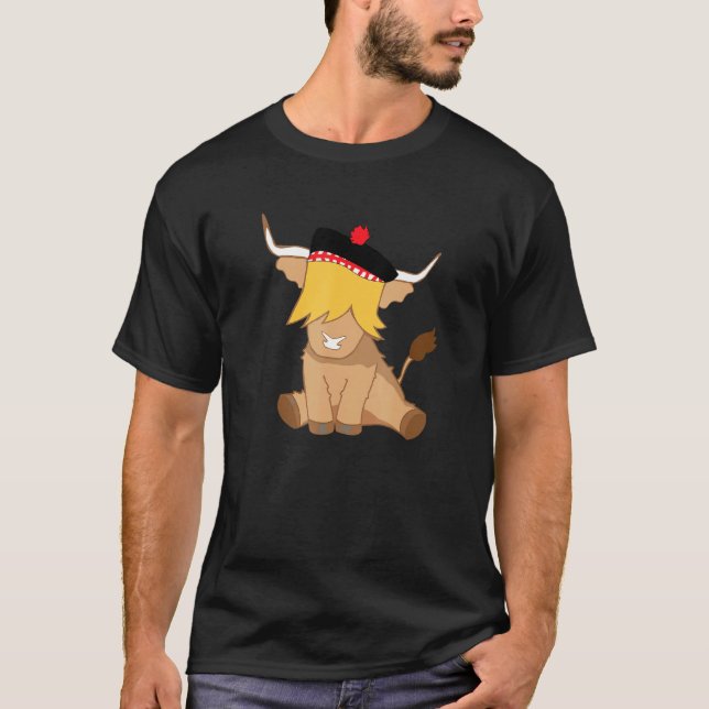 T-shirt Joli bébé vache Highland écossaise (Devant)