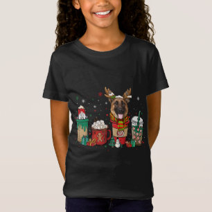 T-Shirt Joli Berger Allemand Chien de Noël Café Pyjama