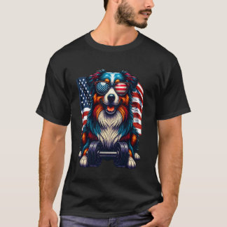 T-shirt Joli Bodybuilder Berger Australien Drapeau América