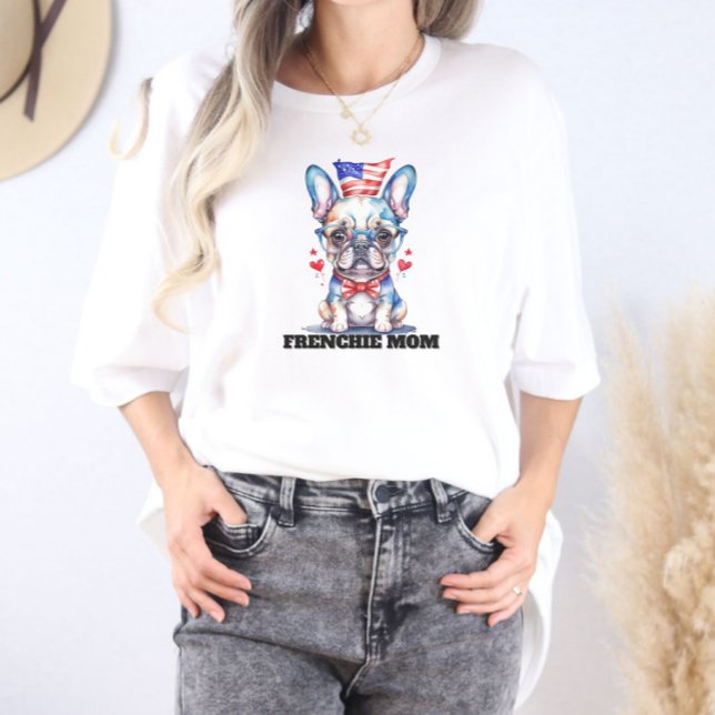 T-shirt Joli Bouledogue Français Drapeau Américain avec de (Créateur téléchargé)